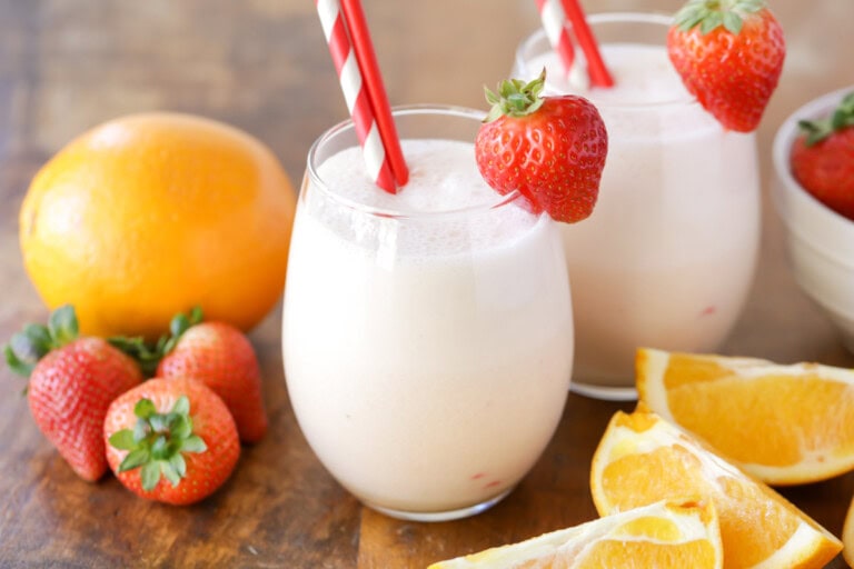 Glass of fresh orange juice smoothies.