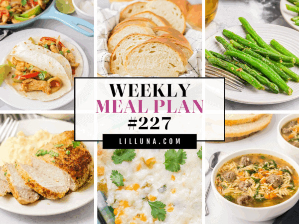Meal plan 227 graphic collage.
