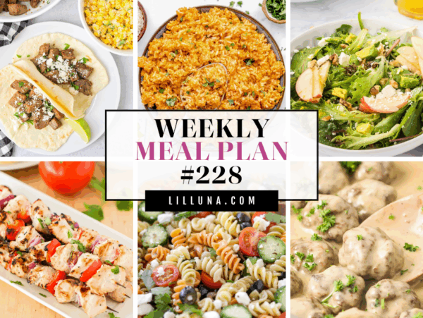 Meal Plan 228 graphic collage.