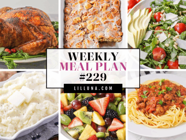 Meal Plan 229 graphic collage.