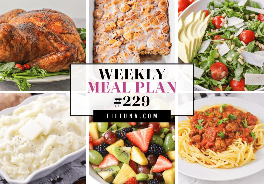 Meal Plan 229 graphic collage.