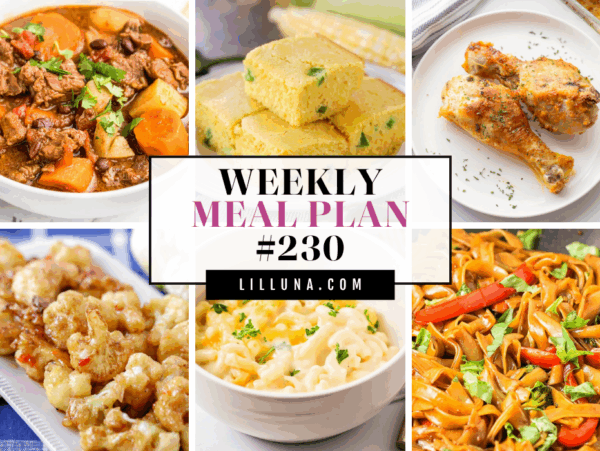 Meal plan 230 graphic collage.