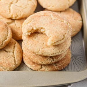 Brown butter snickerdoodles fresh out of the oven.