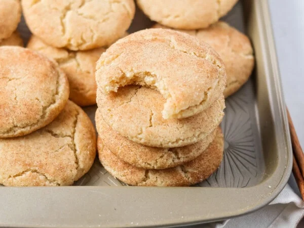 Brown butter snickerdoodles fresh out of the oven.
