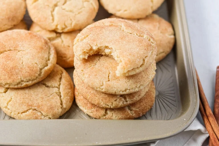 Brown butter snickerdoodles fresh out of the oven.