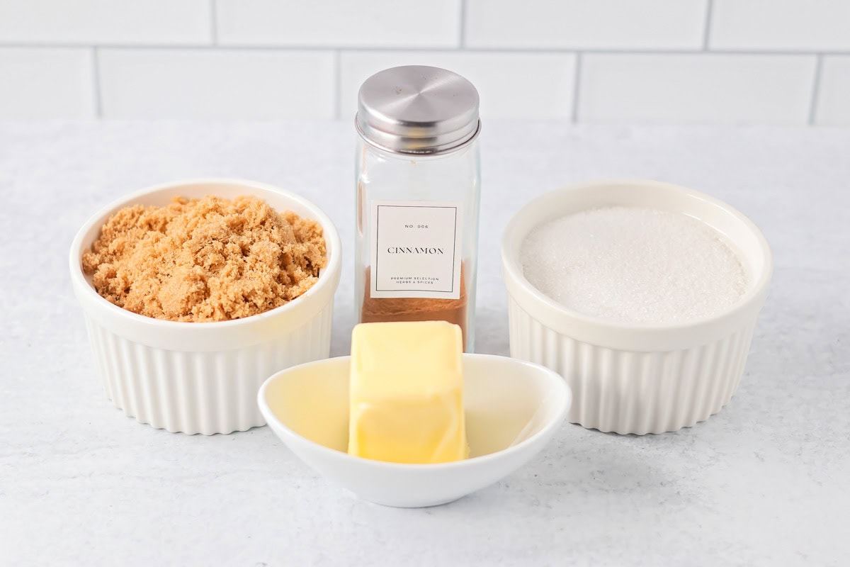 Easy cinnamon roll recipe filling ingredients.