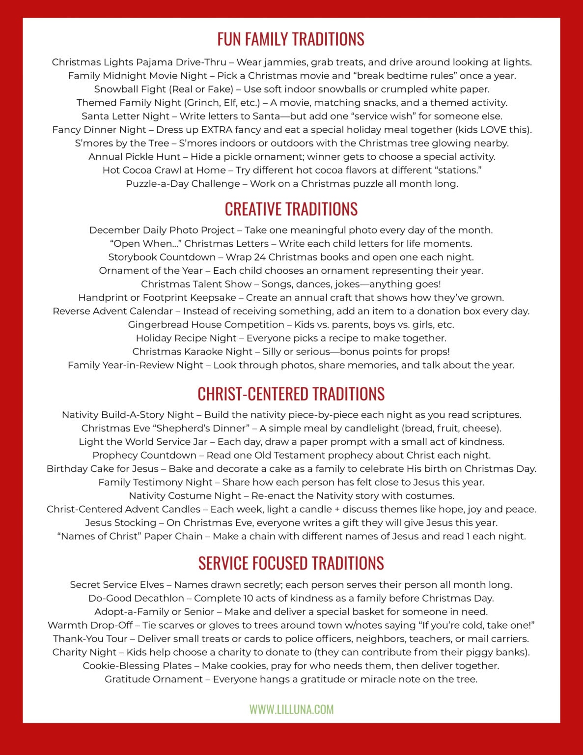 50+ Christmas Traditions and Activities for your Family