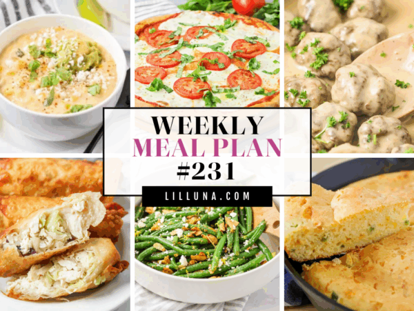 Meal plan 231 collage of recipes.
