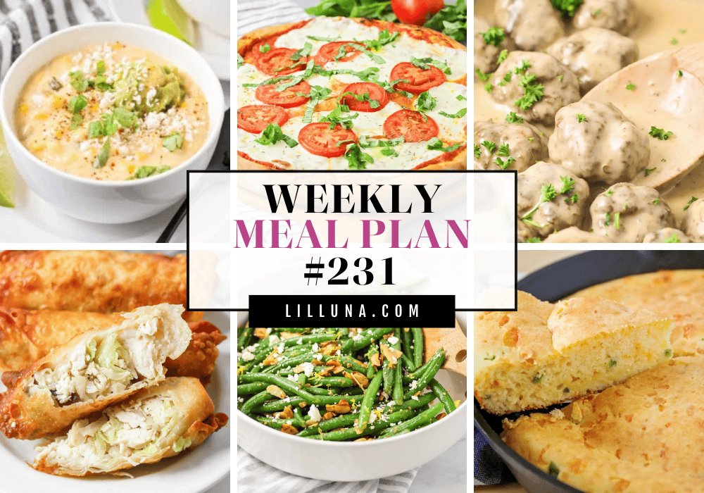 Meal plan 231 collage of recipes.