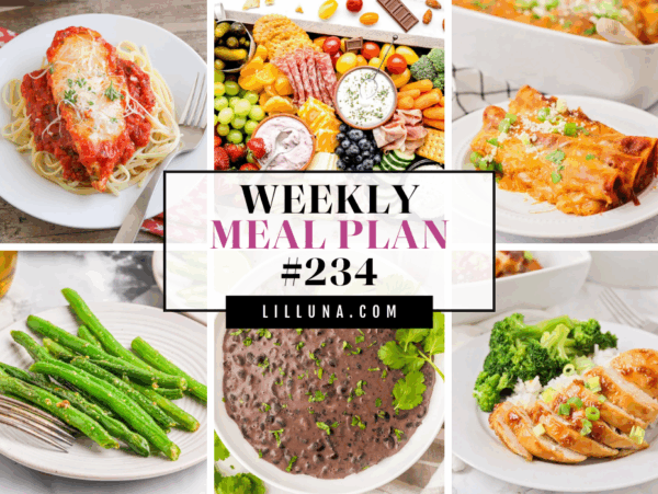 Meal plan 234 collage of recipes.