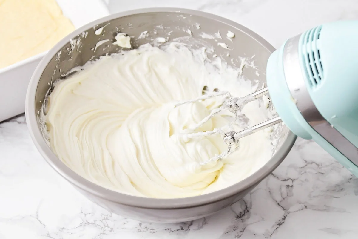 Cream cheese mixture for sopapilla cheesecake recipe.