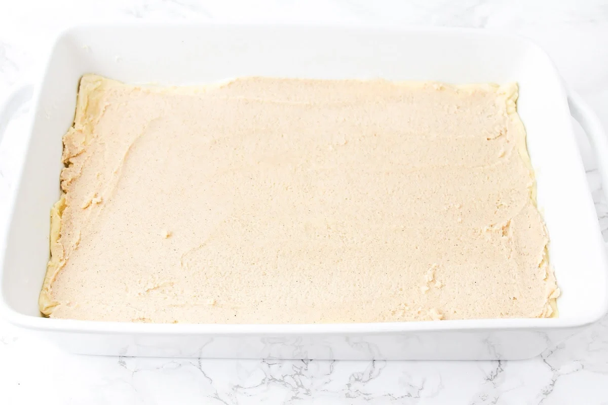 Sopapilla cheesecake process picture.