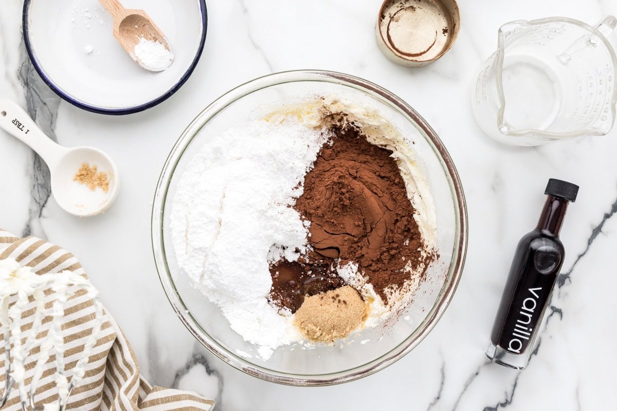 How to make brownie batter dip process image.