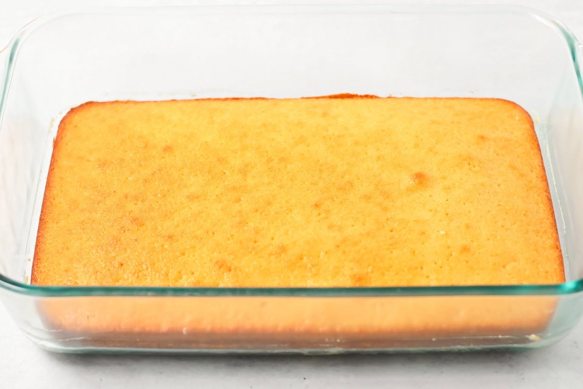 Shortcake bars baked in baking dish.