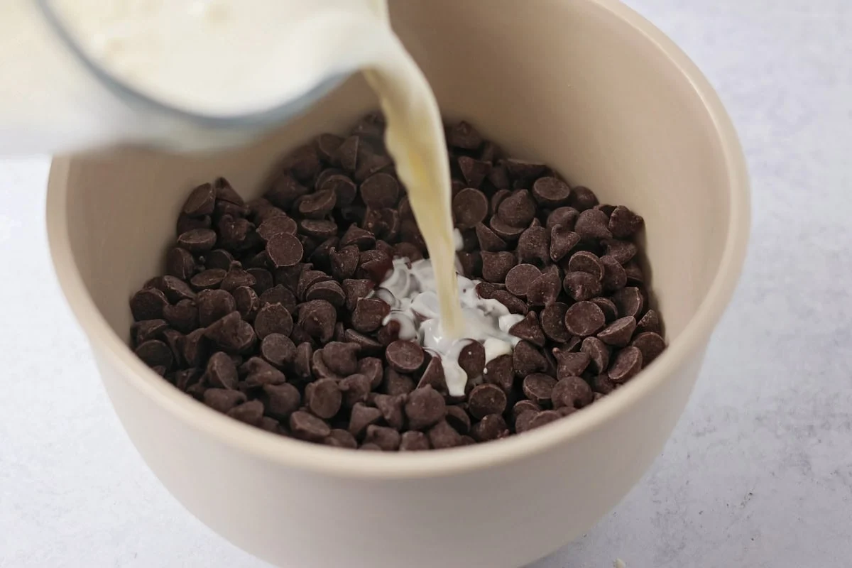Glaze being made in small mixing bowl.