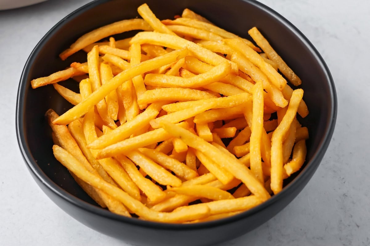 A bowl of french fries for making poutine.