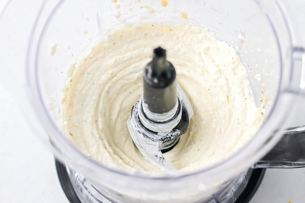 Whipped feta in a blender.