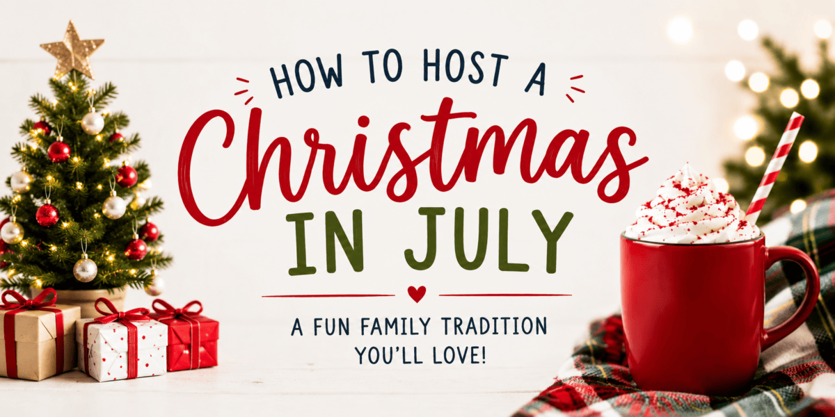 How to Host a Christmas in July graphic.
