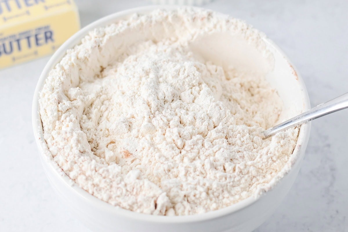 Flour mixture for making pumpkin snickerdoodles.