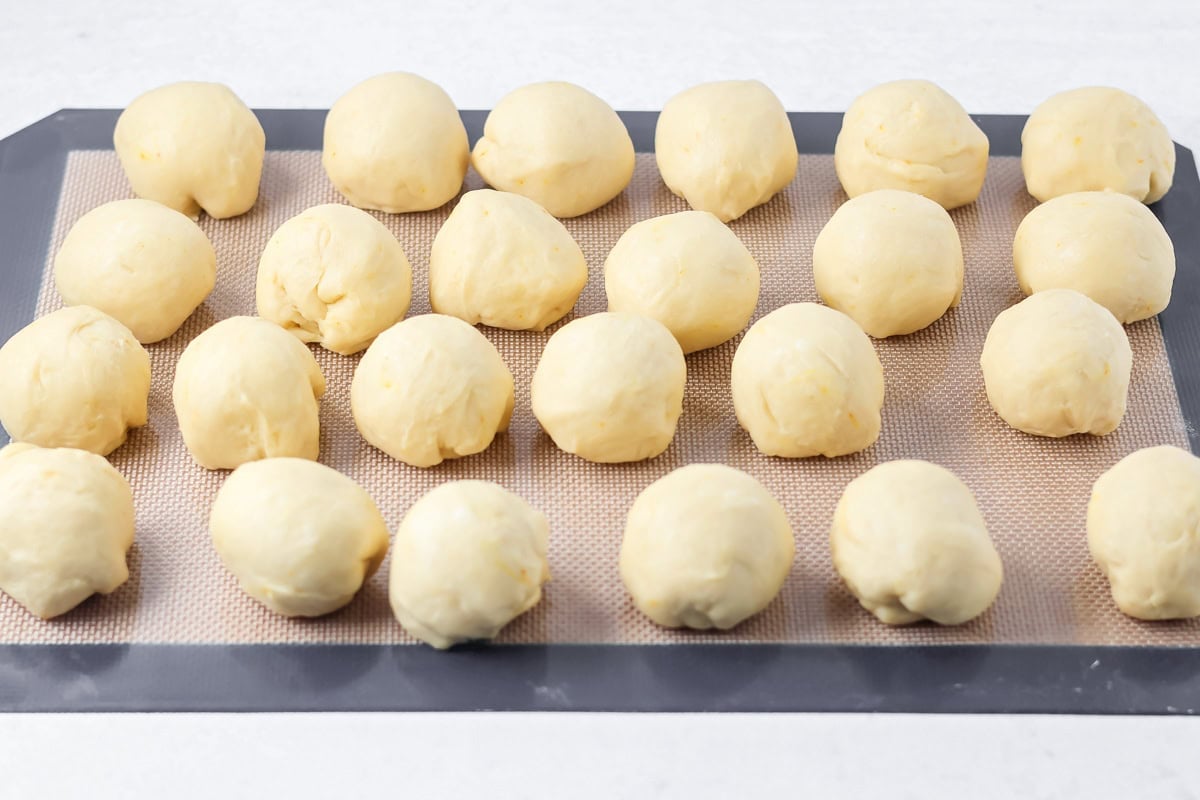 St. Lucia Buns in balls ready to be rolled and shaped.