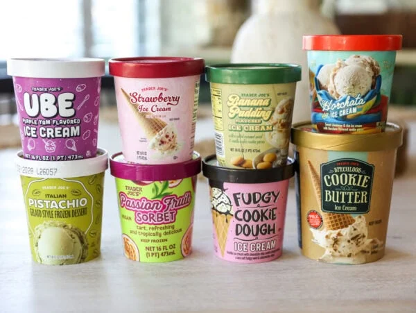 Cartons of Trader Joe's ice cream.