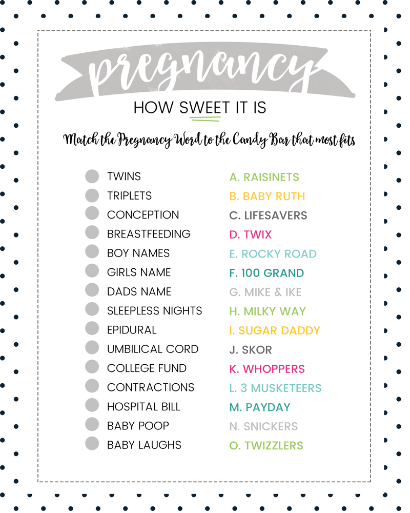 Free Printable Baby Shower Games